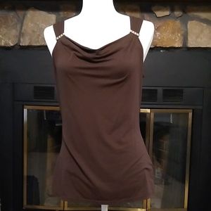 White House Black Market Brown Sleeveless Top M